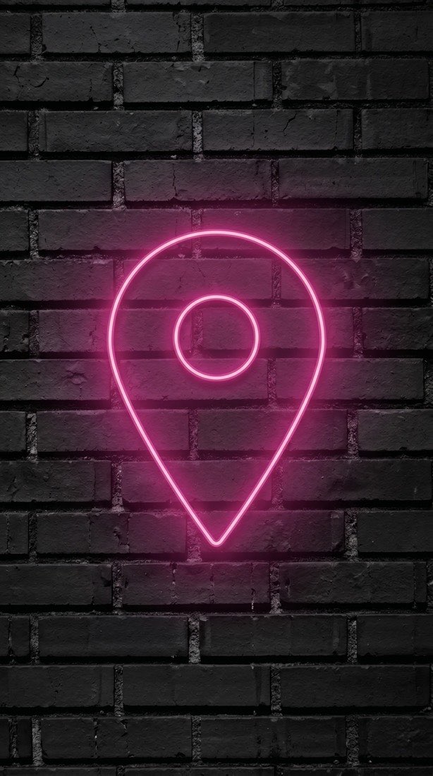 Insegna al neon a forma di segnaposto